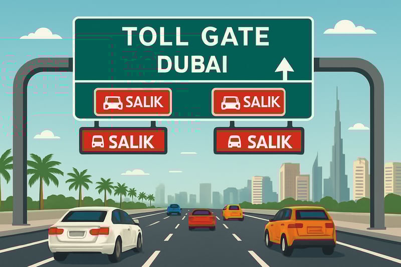 Dubai toll road system view
