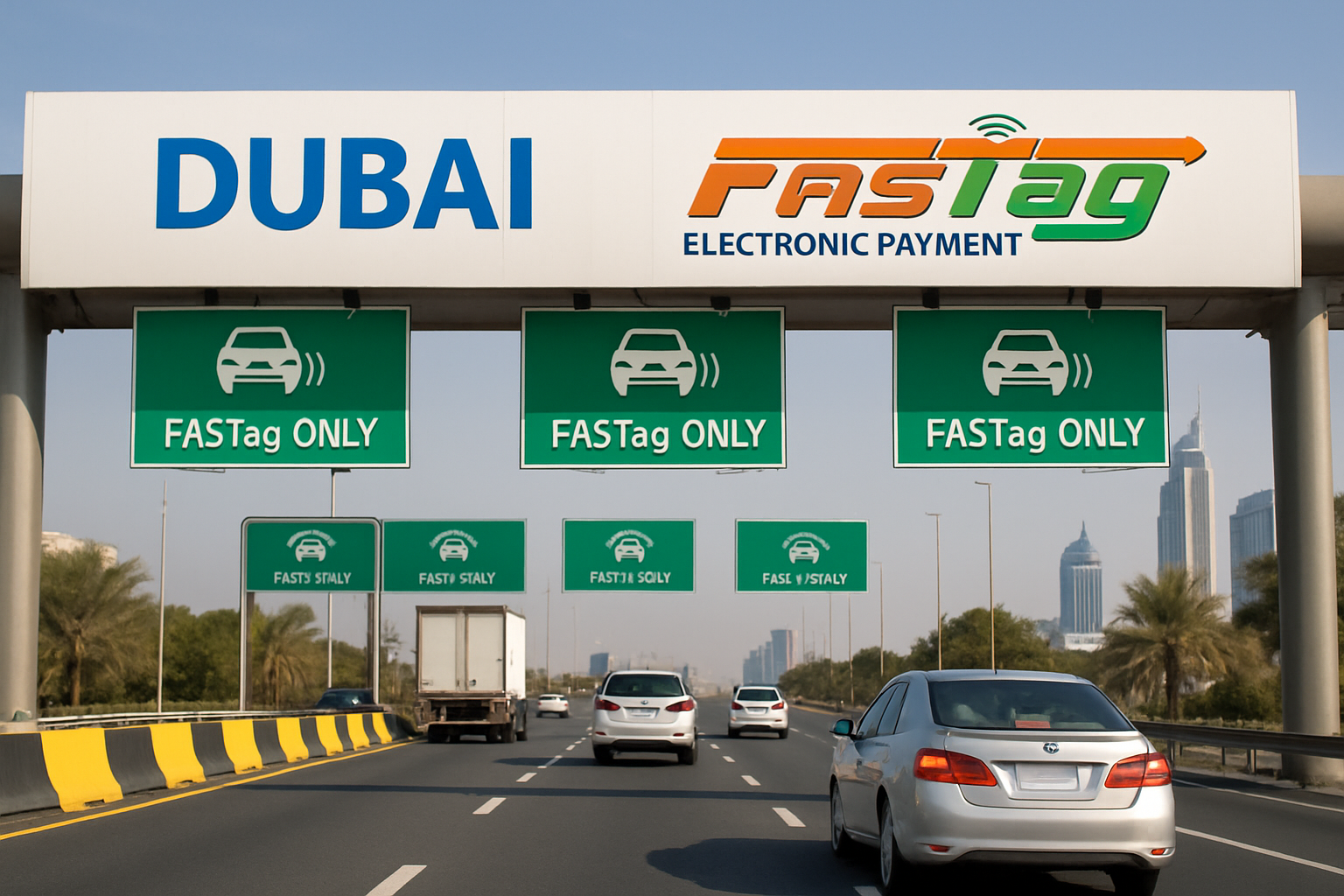 Dubai toll road FASTag electronic payment